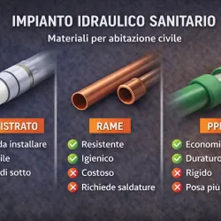 Impianto idraulico sanitario casa: materiali, multistrato e tipologie