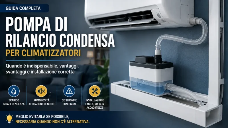 Pompa condensa climatizzatore: quando serve, pro e contro