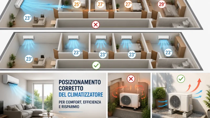Dove posizionare i climatizzatori in casa e quanti split servono