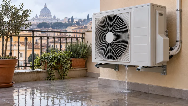 Acqua dall’unità esterna in riscaldamento: condensa, sbrinamento o guasto?